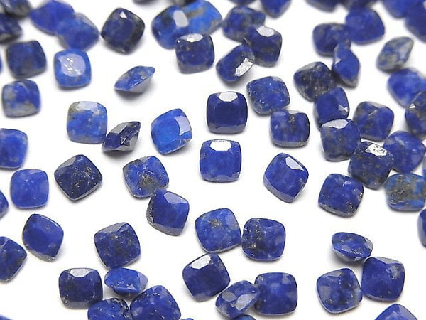 [Video]Lapislazuli AA++ Loose stone Square Faceted 4x4mm 10pcs