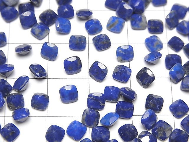 [Video]Lapislazuli AA++ Loose stone Square Faceted 4x4mm 10pcs