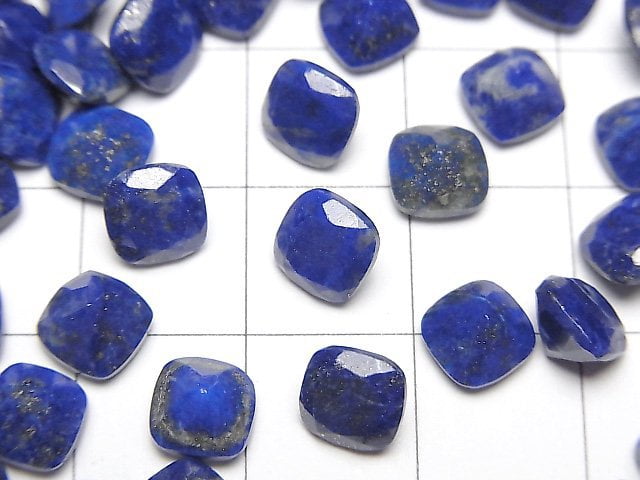 [Video]Lapislazuli AA++ Loose stone Square Faceted 6x6mm 5pcs