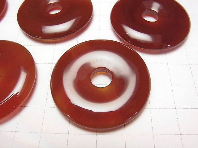 [Video] Red Agate Coin (Donut) 40x40mm 1pc