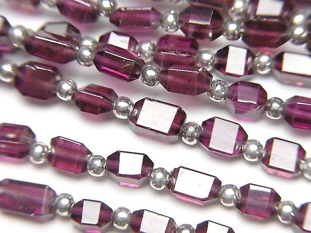 [Video]High Quality Rhodolite Garnet AAA- Faceted Nugget 1strand beads (aprx.7inch/18cm)