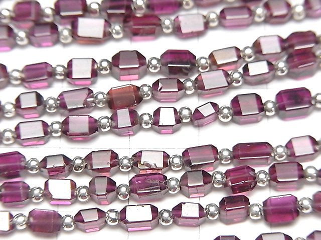 [Video]High Quality Rhodolite Garnet AAA- Faceted Nugget 1strand beads (aprx.7inch/18cm)
