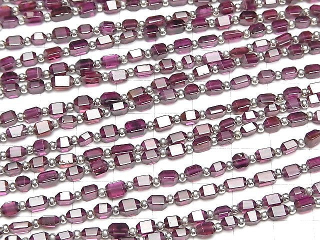 [Video]High Quality Rhodolite Garnet AAA- Faceted Nugget 1strand beads (aprx.7inch/18cm)