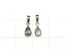 [Video] [Japan] High Quality Caribbean Blue Apatite AAA Pear shape Faceted 6x4mm Pendant [18K Yellow Gold] 1pc