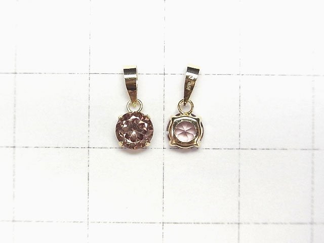 [Video] [Japan] High Quality color Change Garnet AAA Round Faceted 5x5mm Pendant [18K Yellow Gold] 1pc