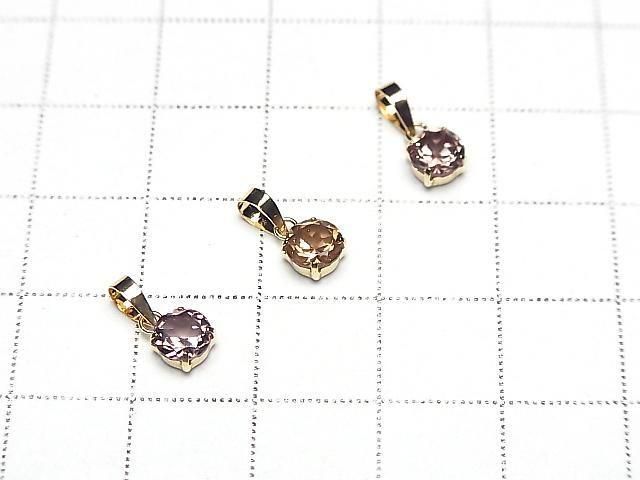 [Video][Japan]High Quality Color Change Garnet AAA Round Faceted 5x5mm Pendant [18K Yellow Gold] 1pc
