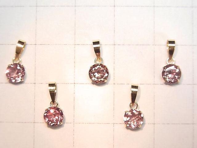 [Video][Japan]High Quality Color Change Garnet AAA Round Faceted 5x5mm Pendant [18K Yellow Gold] 1pc
