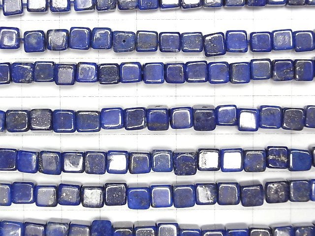 [Video]High Quality Lapislazuli AAA- Cube 1strand beads (aprx.15inch/38cm)