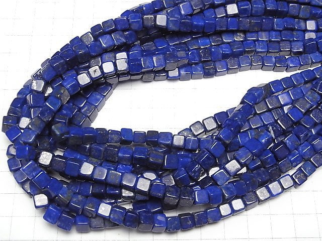 [Video]High Quality Lapislazuli AAA- Cube 1strand beads (aprx.15inch/38cm)