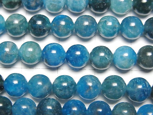 [Video] Madagascar Blue Apatite AA++ Round 6mm 1strand beads (aprx.15inch/37cm)