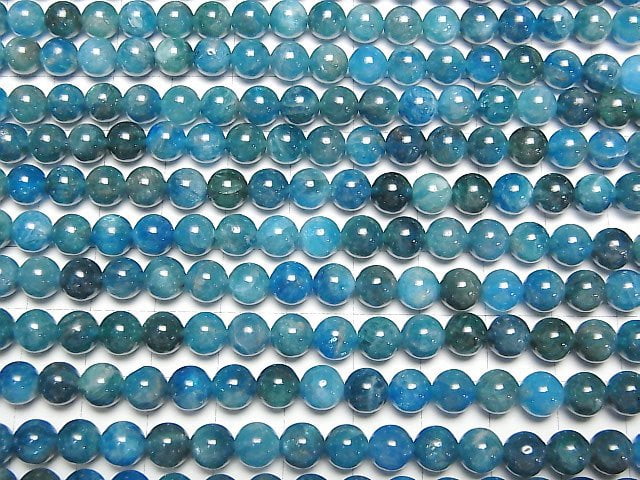 [Video] Madagascar Blue Apatite AA++ Round 6mm 1strand beads (aprx.15inch/37cm)