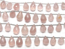 [Video]High Quality Pink Epidote AA++ Drop Faceted Briolette 1strand (18pcs)