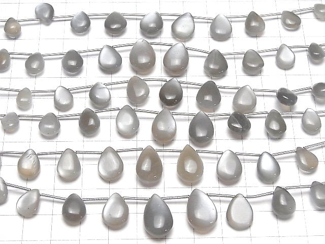 [Video] Gray Moonstone AA++ Pear shape (Smooth) 1strand (8pcs )