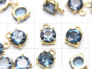 [Video] High Quality London Blue Topaz AAA Bezel Setting Round Faceted 6x6mm 18KGP 1pc