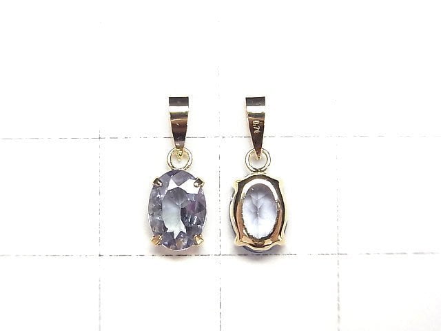 [Video] [Japan] High Quality Tanzanite AAA Oval Faceted 7x5mm Pendant [18K Yellow Gold] 1pc