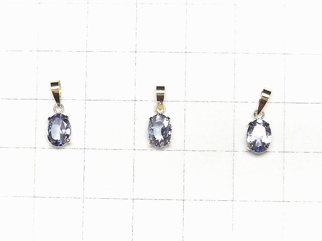 [Video] [Japan] High Quality Tanzanite AAA Oval Faceted 7x5mm Pendant [18K Yellow Gold] 1pc