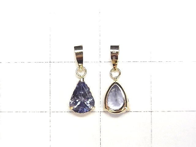 [Video] [Japan] High Quality Tanzanite AAA Pear shape Faceted 7x5mm Pendant [18K Yellow Gold] 1pc