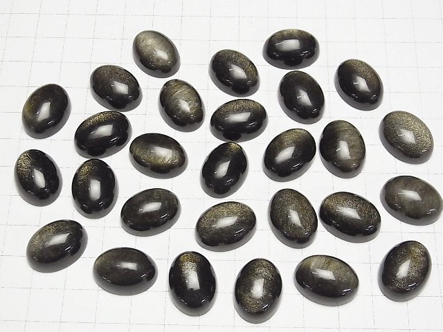 [Video] Golden Obsidian AAA Oval Cabochon 20x15mm 1pc