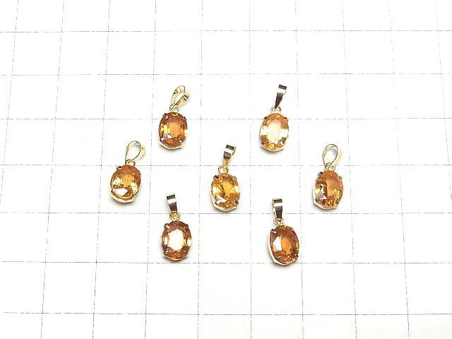 [Video] [Japan] High Quality Spessartite Garnet AAA Oval Faceted 8x6mm Pendant [18K Yellow Gold] 1pc
