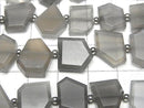 [Video] Gray Moonstone AA++ Rough Slice Faceted 1strand beads (aprx.7inch/18cm)