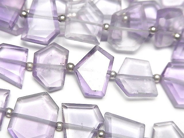 [Video]High Quality Pink Amethyst AA++ Rough Slice Faceted 1strand beads (aprx.7inch/18cm)