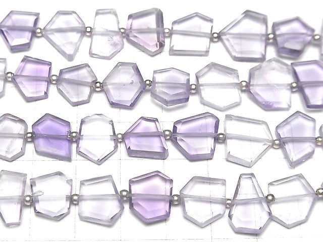 [Video]High Quality Pink Amethyst AA++ Rough Slice Faceted 1strand beads (aprx.7inch/18cm)