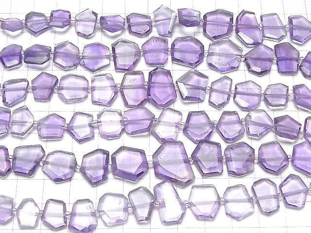 [Video]High Quality Pink Amethyst AA++ Rough Slice Faceted 1strand beads (aprx.7inch/18cm)