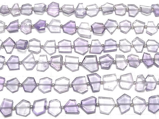 [Video]High Quality Pink Amethyst AA++ Rough Slice Faceted 1strand beads (aprx.7inch/18cm)