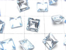[Video]High Quality Sky Blue Topaz AAA Loose stone Square Faceted 6x6mm 3pcs