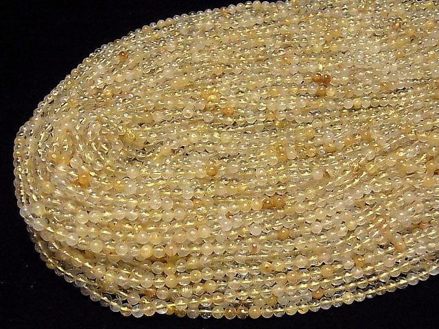 Rutilated Quartz AA+ Round 4mm 1strand beads (aprx.15inch/37cm)