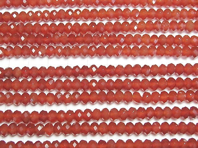 [Video] High Quality! Red Agate AAA Faceted Button Rondelle 6x6x4mm half or 1strand beads (aprx.15inch/37cm)