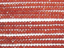 [Video] High Quality! Red Agate AAA Faceted Button Rondelle 6x6x4mm half or 1strand beads (aprx.15inch/37cm)