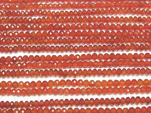 [Video]High Quality! Red Agate AAA Faceted Button Roundel 3x3x2.5mm 1strand beads (aprx.15inch/37cm)