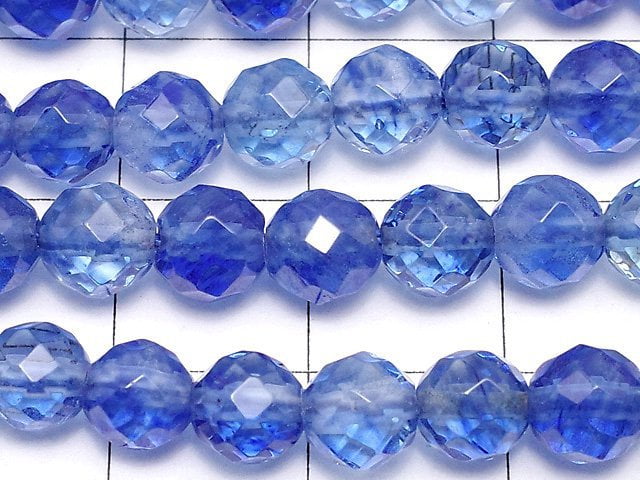 High Quality!  Blueberry Quartz Glass  64Faceted Round 6mm 1strand beads (aprx.15inch/37cm)