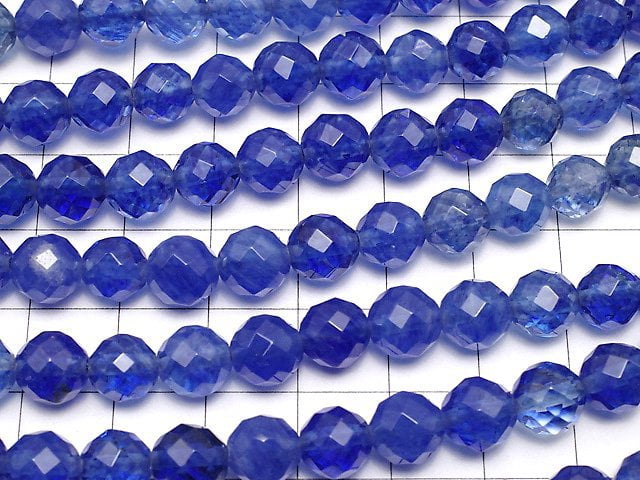 High Quality!  Blueberry Quartz Glass  64Faceted Round 8mm 1strand beads (aprx.15inch/36cm)