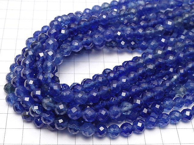 High Quality!  Blueberry Quartz Glass  64Faceted Round 8mm 1strand beads (aprx.15inch/36cm)