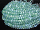 [Video]Selenite (Gypsum) Round 10mm [Blue x Green] half or 1strand beads (aprx.15inch/37cm)