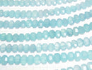 [Video] Sea Blue Chalcedony AAA Faceted Nugget 1/4 or 1strand beads (aprx.15inch/36cm)