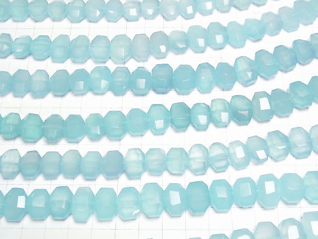 [Video] Sea Blue Chalcedony AAA Faceted Nugget 1/4 or 1strand beads (aprx.15inch/36cm)