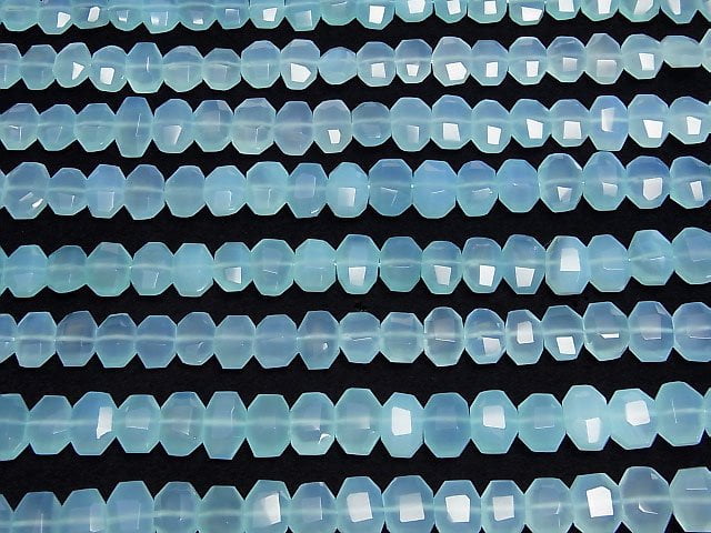 [Video] Sea Blue Chalcedony AAA Faceted Nugget 1/4 or 1strand beads (aprx.15inch/36cm)