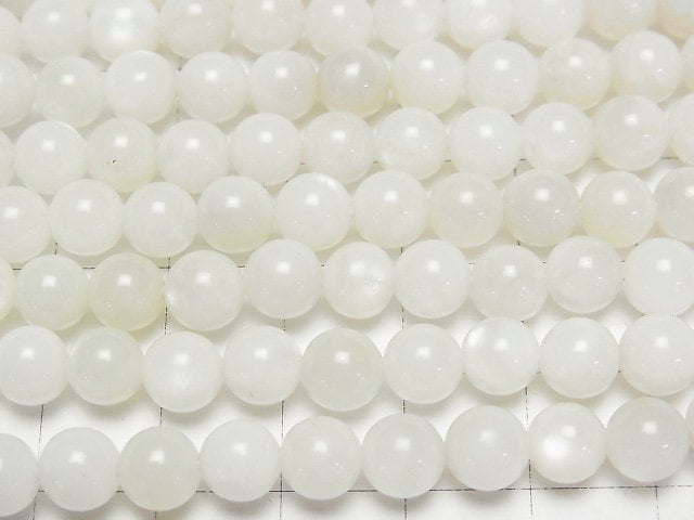 [Video] White Moonstone AA Round 6.5mm 1strand beads (aprx.15inch/37cm)