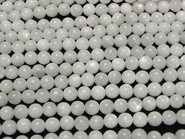 [Video] White Moonstone AA Round 6.5mm 1strand beads (aprx.15inch/37cm)
