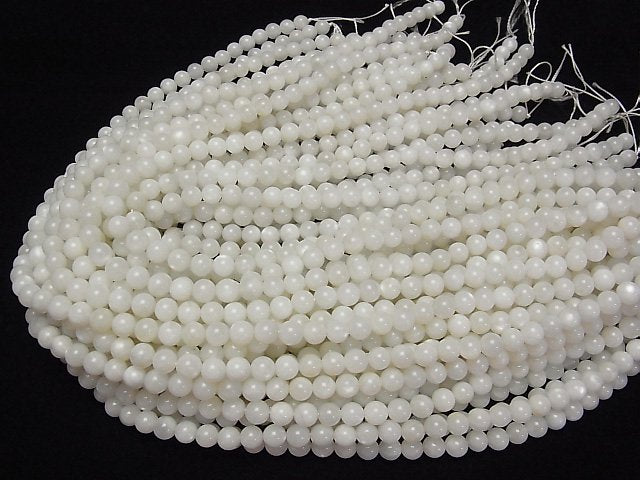 [Video] White Moonstone AA Round 6.5mm 1strand beads (aprx.15inch/37cm)