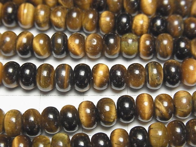 [Video] Yellow Tiger's Eye AA++ Rondelle 6x6x4mm 1strand beads (aprx.15inch/37cm)