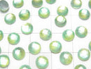 [Video] White Shell x Crystal AAA Round Faceted Cabochon 6x6mm [Green Yellow] 3pcs