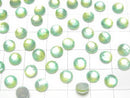 [Video] White Shell x Crystal AAA Round Faceted Cabochon 6x6mm [Green Yellow] 3pcs