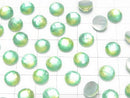 [Video] White Shell x Crystal AAA Round Faceted Cabochon 8x8mm [Green Yellow] 3pcs