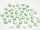 [Video] White Shell x Crystal AAA Oval Faceted Cabochon 10x8mm [Green Yellow] 2pcs