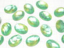 [Video] White Shell x Crystal AAA Oval Faceted Cabochon 18x13mm [Green Yellow] 2pcs