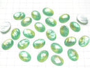 [Video] White Shell x Crystal AAA Oval Faceted Cabochon 18x13mm [Green Yellow] 2pcs
